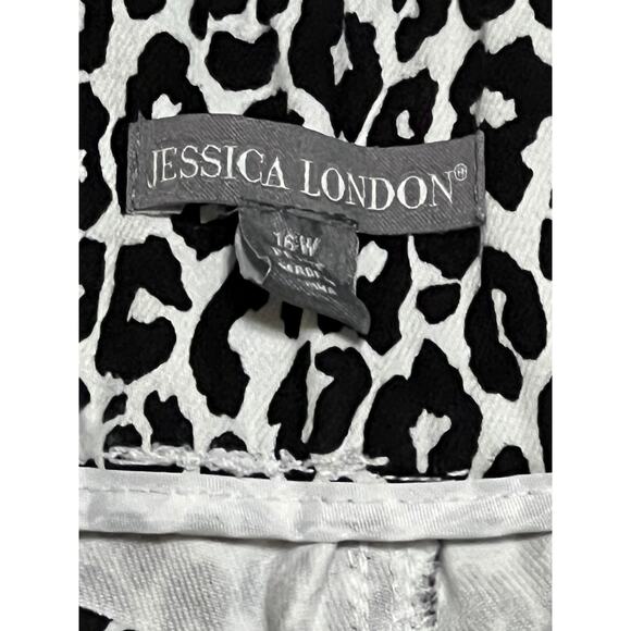 NWOT Jessica London Black/White Leopard Print Jeans/Pant Size 16W Petite - Picture 3 of 3